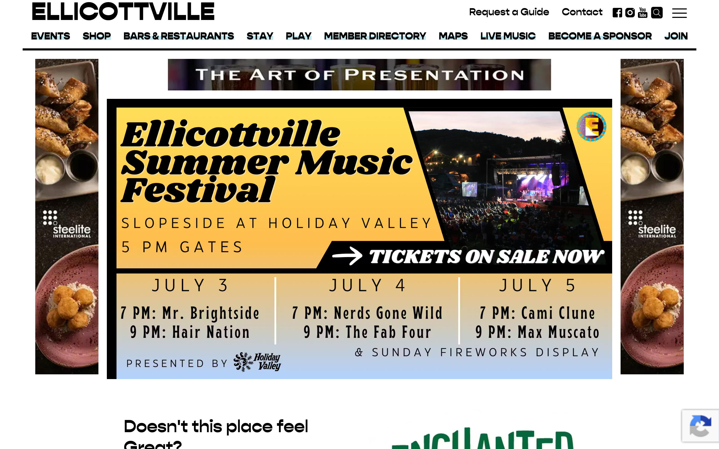 Screenshot of ellicottvilleny.com homepage
